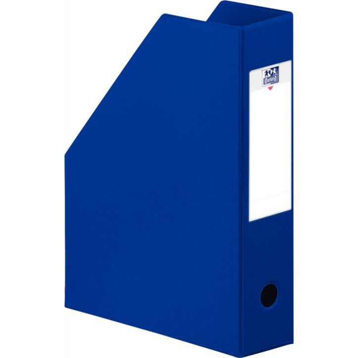 OXFORD Porte-revues en PVC soudé, dos de 10 cm 32x24cm, livré à  plat. Coloris Bleu foncé