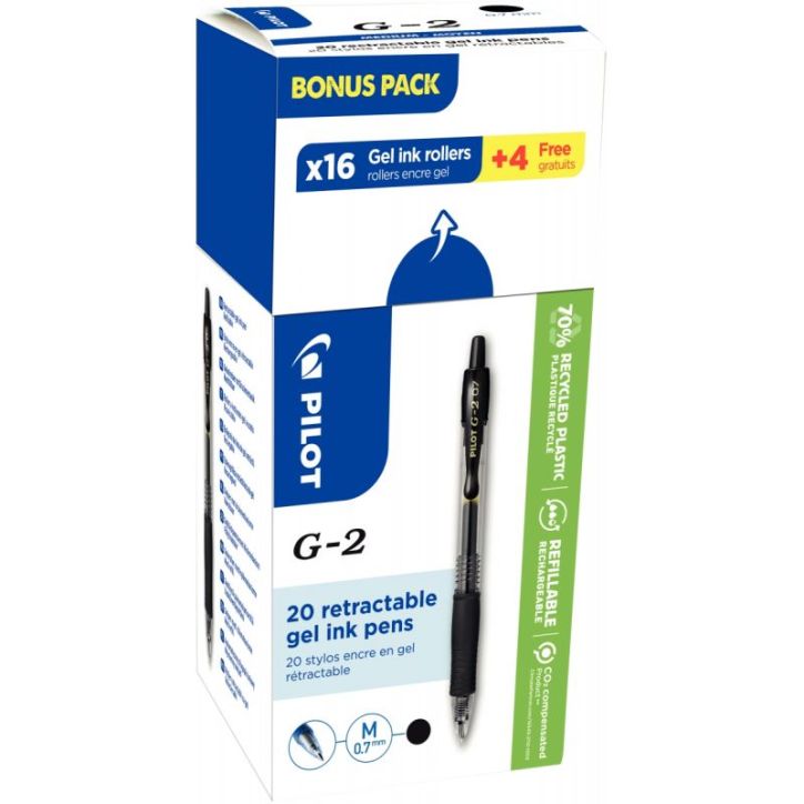 Ecopack 20 stylos G2 noirs dont 4 offerts 3131910516460 PILOT
