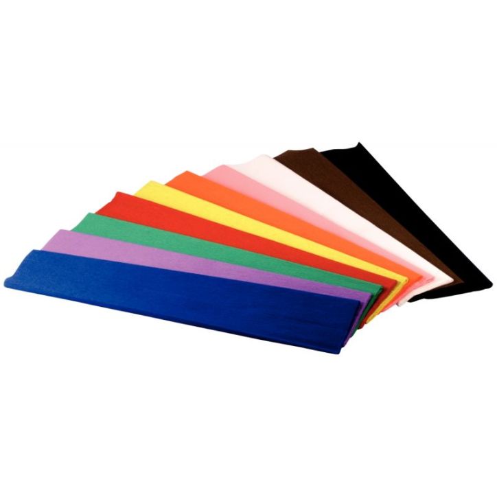 Paquet de 10 feuilles de crépon ignifugé 250x50cm assorties 914399C MAILDOR CLAIREFONTAINE