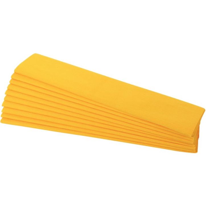 Paquet de 10 feuilles crépon supérieur 250x50 jaune citron 15916