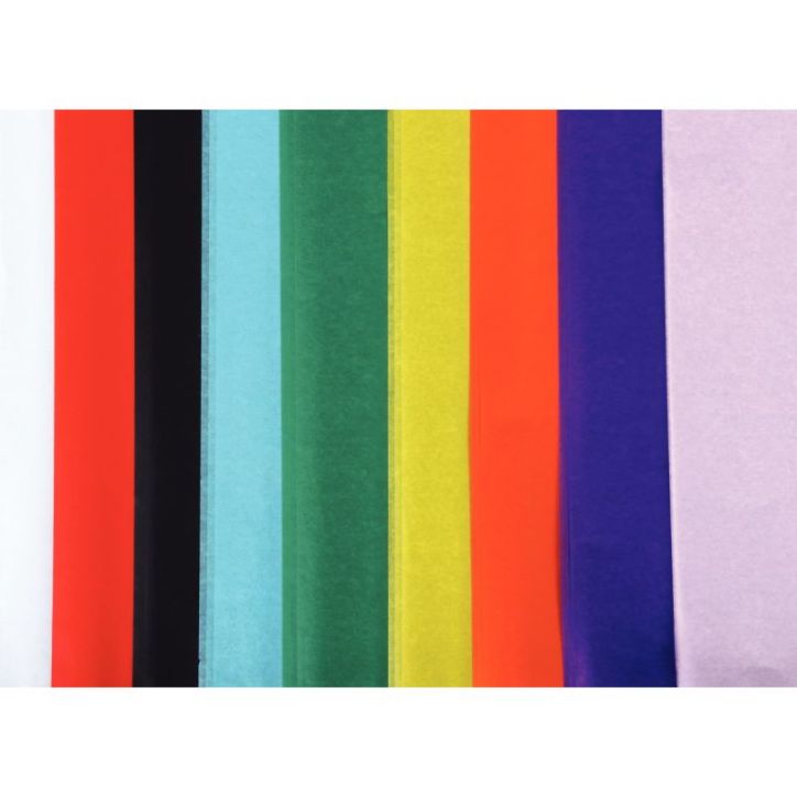 Rouleau de 24 feuilles de papier de soie 50 x 75 cm couleurs assorties MAJ15927