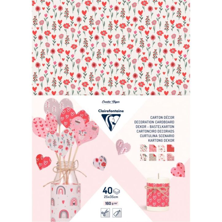 Paquet de 40 feuilles carton décoration love 25 x 35 cm 354587C