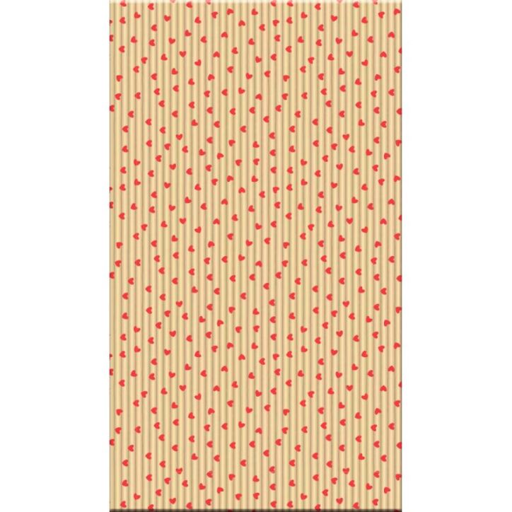 Sachet de 50 pochettes en papier kraft format 11 x 21 cm motif cur rouge 394106C