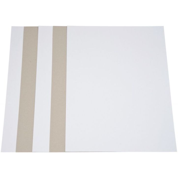 Paquet de 5 feuilles de carton 1 côté blanc, 1 côté gris format 50 x 65 cm, 640 gr C1B1G50X65-640/5