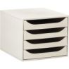 Module 4 tiroirs Ecobox de couleur gris 228606D EXACOMPTA